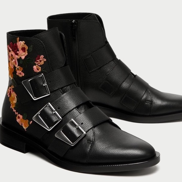 Zara Embroidered Floral Booties - Picture 2 of 9